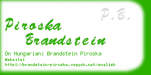 piroska brandstein business card